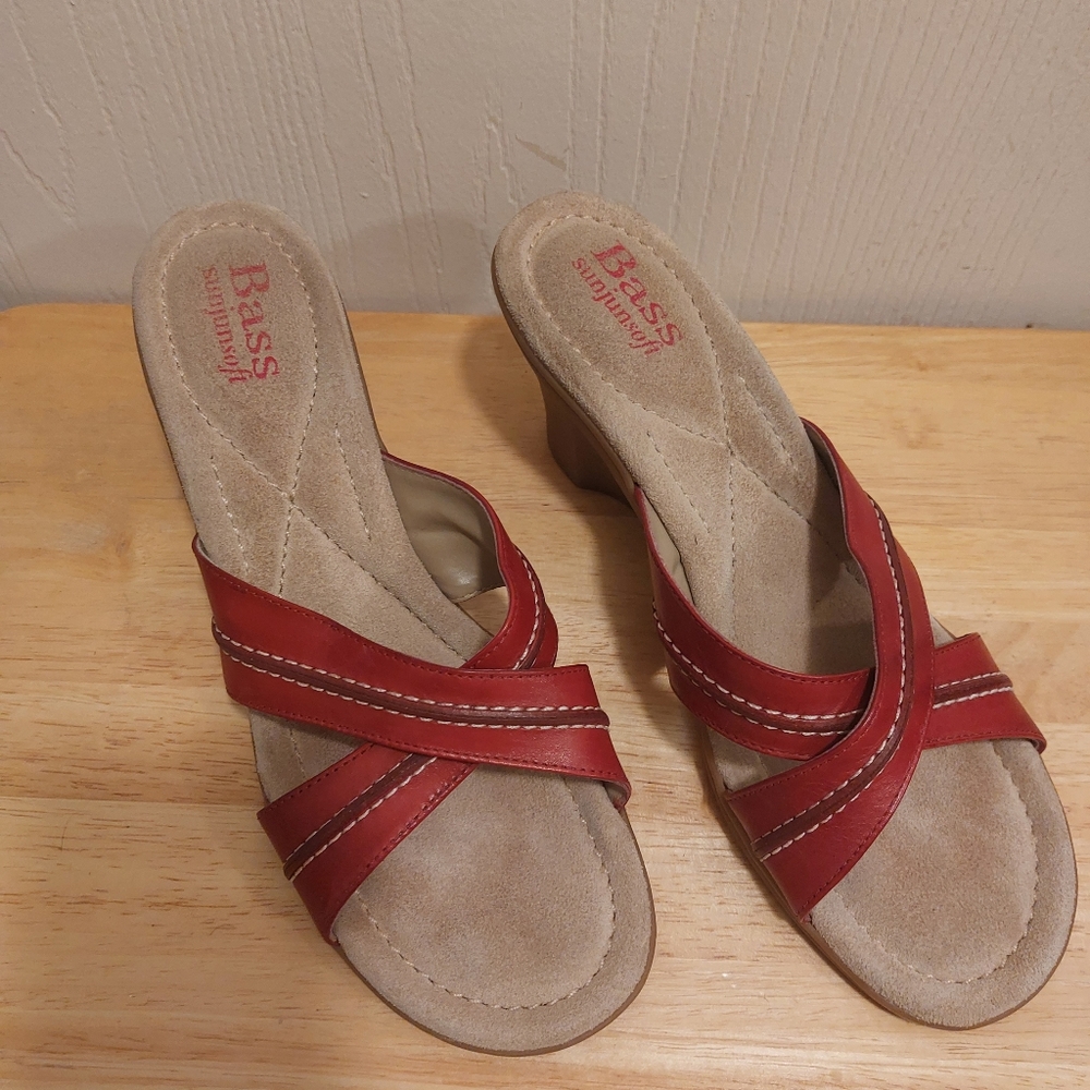 Women's Bass Sunjunsoft "Losita" Heels Slides Size 9M